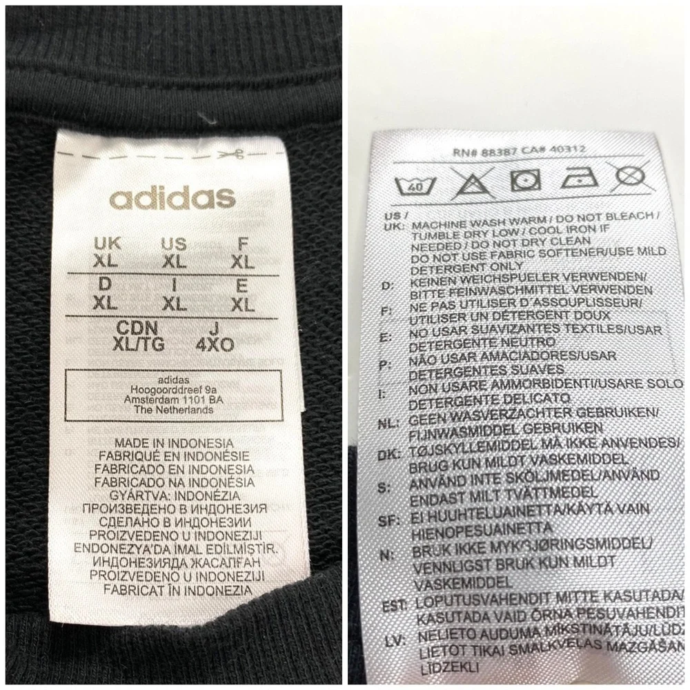 Adidas Essential Logo Tape Sleeves Sweatshirt in Black